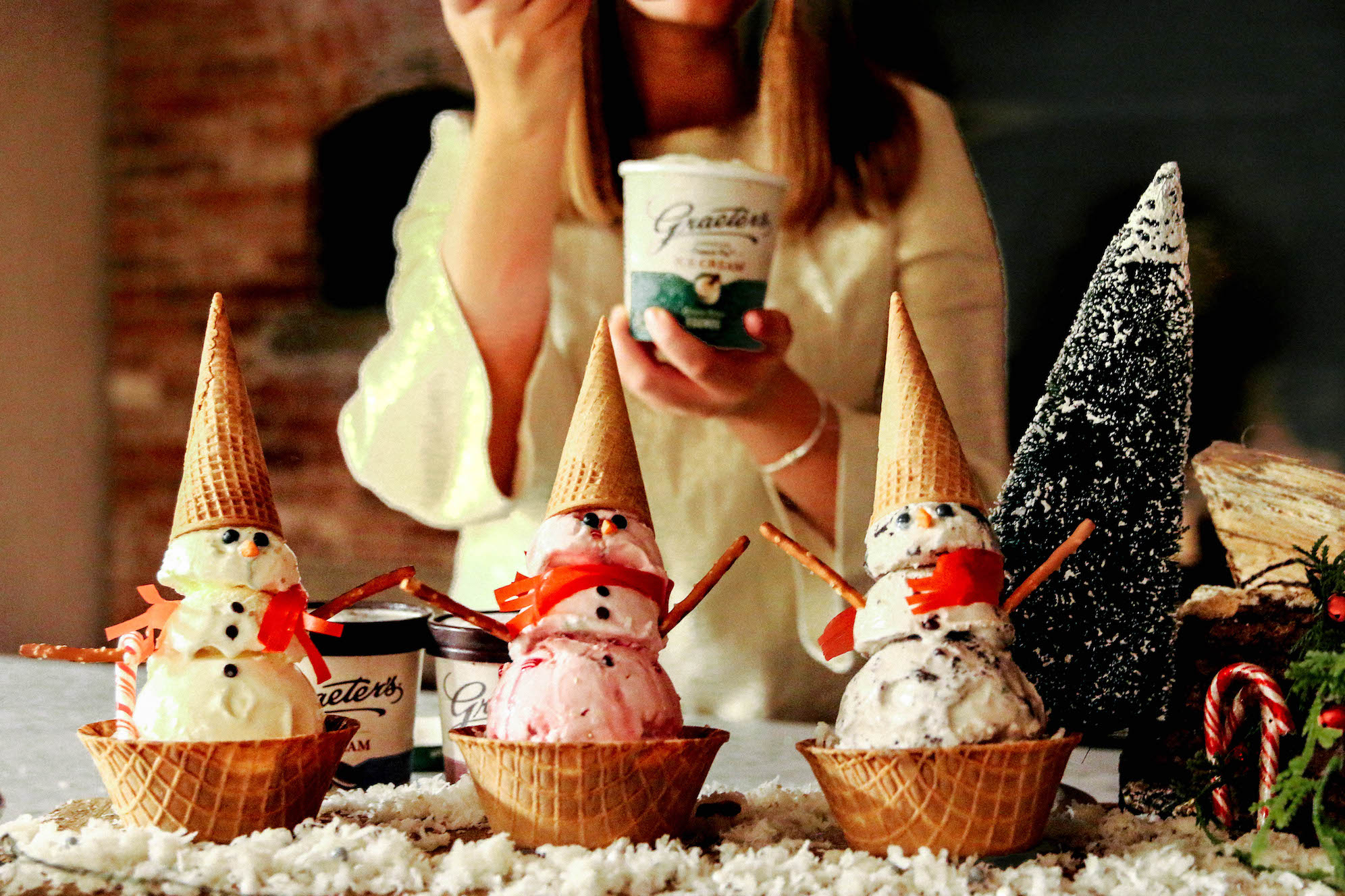How To Make Ice Cream Snowmen, An Easy Holiday Dessert With Graeter’s Ice C...